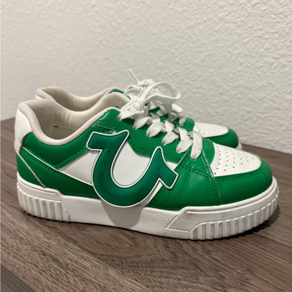 True Religion Kids Green and White Sneakers